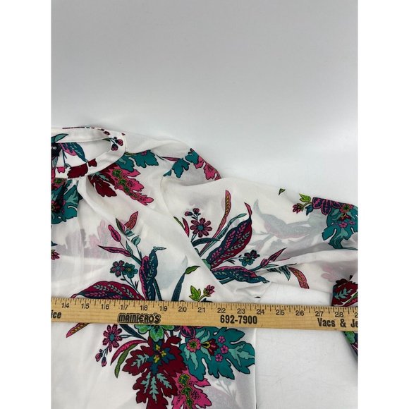 Liz Claiborne Career Long Sleeve Floral Print Hidden Button Front Top Blouse XL - Picture 13 of 16